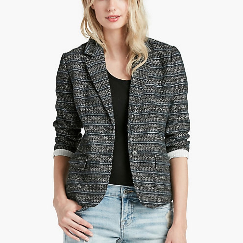 Lucky Brand navy tweed Blazer